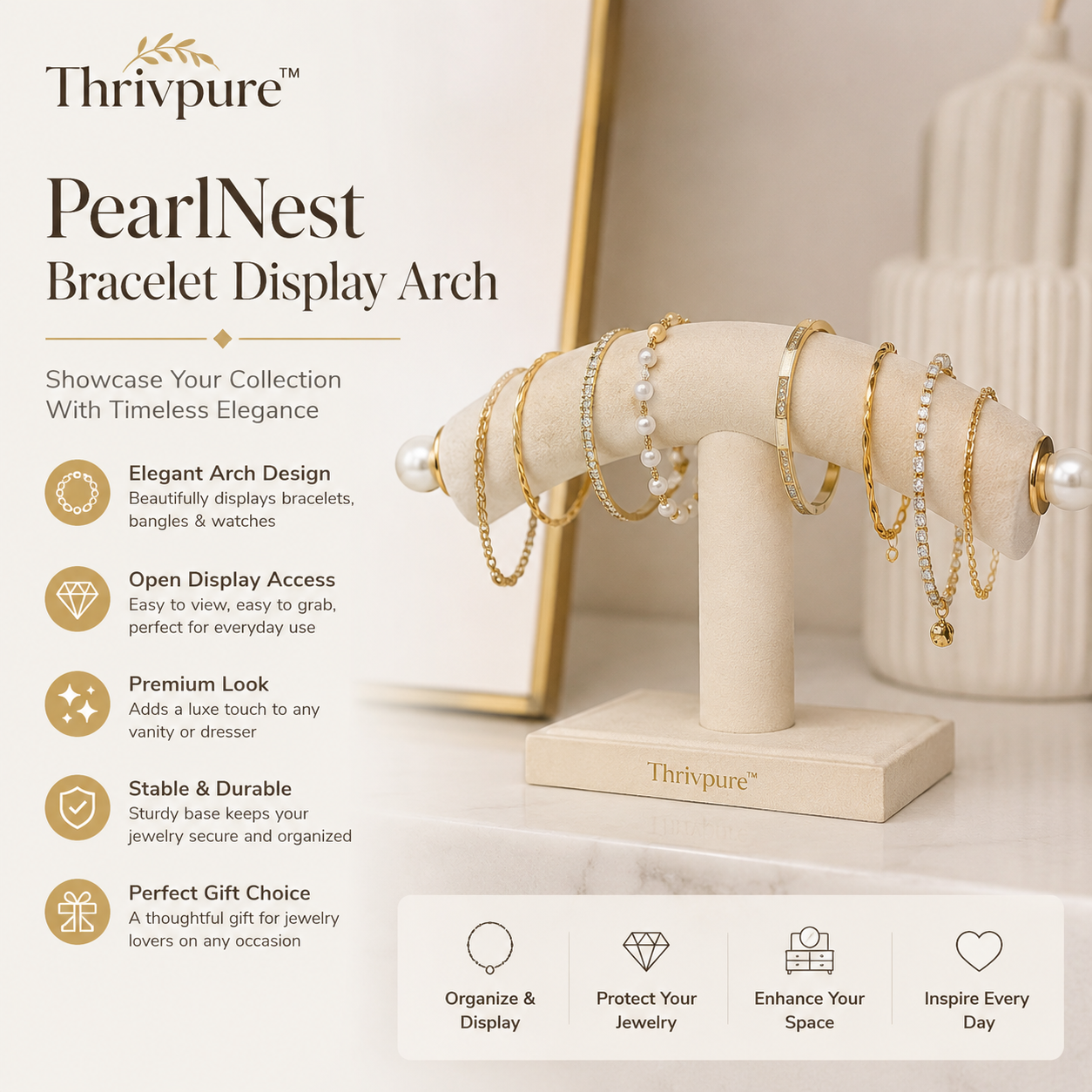 Thrivpure™ PearlNest Bracelet Display Arch